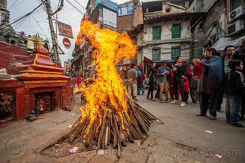 shivaratri bonfire burning in the street in kathmandu (nepal), bonfire, burning, hinduism, kathmandu, maha shivaratri, shivaratri fire, wood