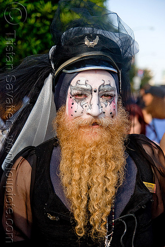 sisters of perpetual indulgence - sister lily white superior posterior - folsom street fair 2009 (san francisco), beard, makeup, man, nun, sister lily white superior posterior