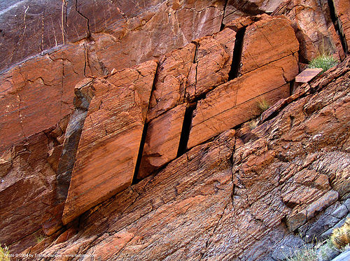 sliding red rock - fall canyon - death valley (california), death valley, fall canyon