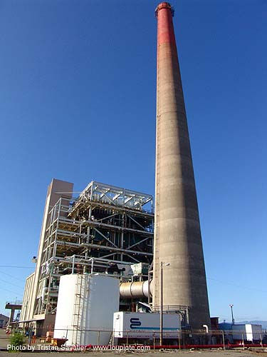 smoke stack - potrero power plant (san francisco), power plant, power station, smokestack, trespassing