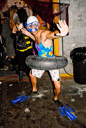 snorkler costume - ghostship halloween party on treasure island (san francisco), costume, ghostship 2009, halloween, party