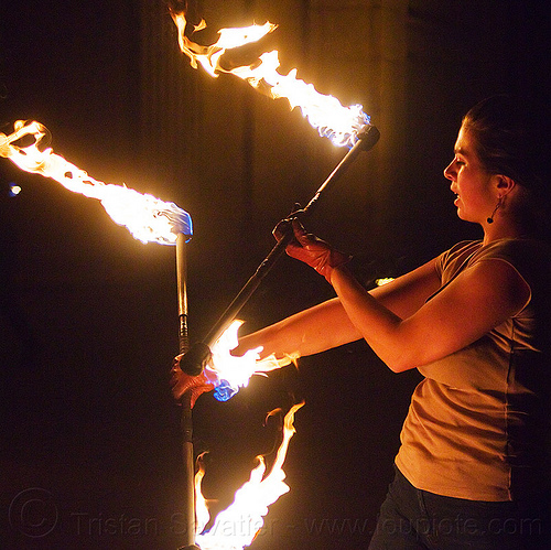 spinning double fire staff, double staff, fire dancer, fire dancing, fire performer, fire spinning, fire staffs, fire staves, night, savanna, spinning fire, woman