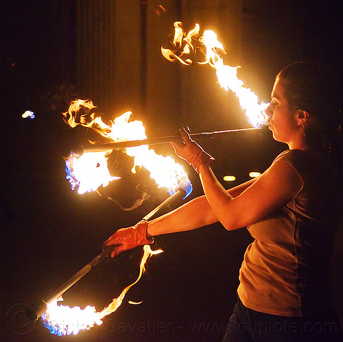 spinning double fire staff, double staff, fire dancer, fire dancing, fire performer, fire spinning, fire staffs, fire staves, night, savanna, spinning fire, woman