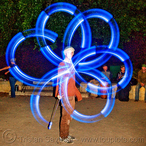 spinning led light poi - flowlights (san francisco), fire dancer, fire dancing, fire performer, fire spinning, glowing, led lights, led poi, led staff, light poi, light staffs, nicky evers, night, spinning fire