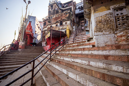 stairs street near the ghats of varanasi (india), stairs, steep, steps, varanasi