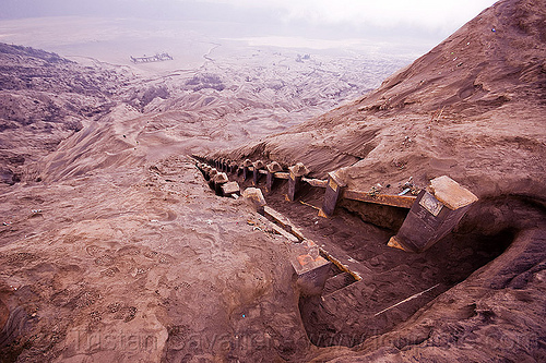 stairs to bromo crater, bromo volcano, gunung bromo, lautan pasir, mountains, sea of sand, stairs, steps, tengger caldera, volcanic ash