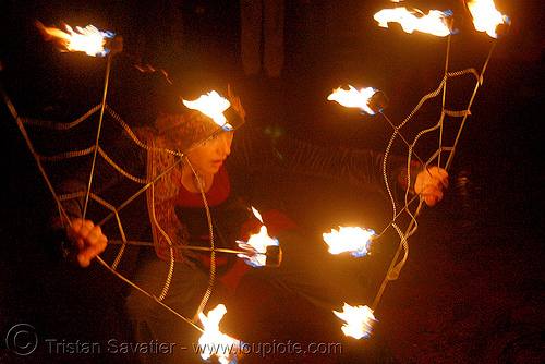 stasia with fire fans - jelly's (san francisco), fire dancer, fire dancing, fire fans, fire performer, fire spinning, night, spinning fire, stasia