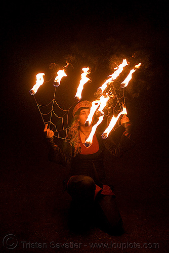 stasia with fire fans (san francisco), fire dancer, fire dancing, fire fans, fire performer, fire spinning, night, spinning fire