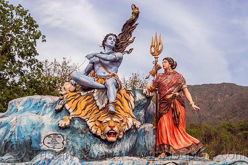 statue of shiva and parvati - rishikesh (india), ghats, hinduism, parvati, rishikesh, sculpture, shiva, statue