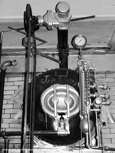 steam boiler with pressure valves in the basement of the old mint (san francisco), basement, pipes, pressure valves, san francisco old mint, steam boiler