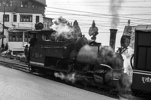 steam locomotive pulling train - darjeeling (india), 791, darjeeling himalayan railway, darjeeling toy train, india, narrow gauge, railroad, smoke, smoking, steam engine, steam locomotive, steam train engine