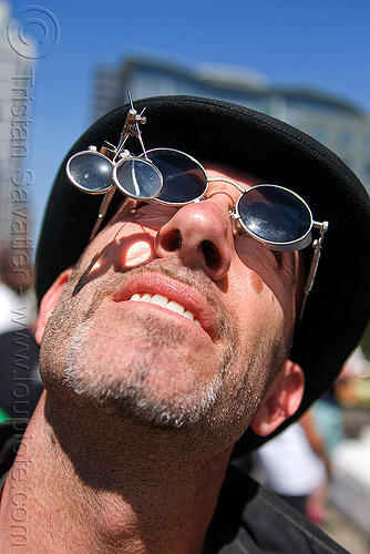 steampunk magnifying glasses, eyeglasses, eyewear, hat, loupes, magnifiers, magnifying glasses, man, spectacles, steampunk, sunglasses