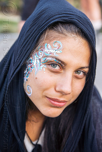 stefi - face painting, face paint, face painting, hood, hoodie, makeup, woman