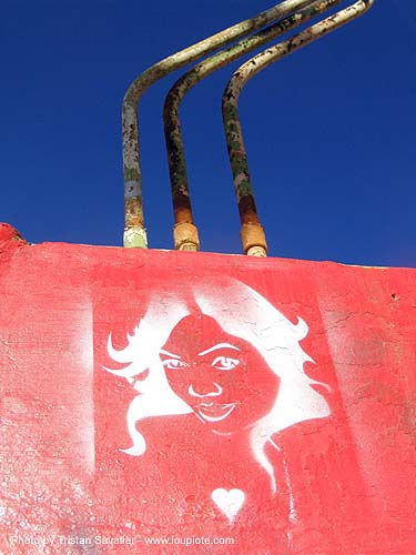 stencil graffiti - abandoned industrial area (san francisco), love graffiti, stencil, street art, trespassing