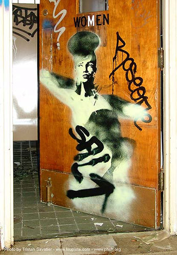 stencil-salt - door - abandoned hospital (presidio, san francisco), abandoned building, abandoned hospital, graffiti, presidio hospital, presidio landmark apartments, salt, trespassing