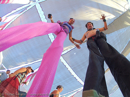 stilts - burning man 2005, stilt walkers, stilts, stiltwalker, stiltwalking