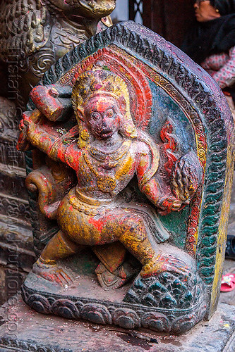 stone sculpture of hindu deity - bagh bhairav temple (nepal), bagh bhairav temple, dyes, hindu temple, hinduism, kirtipur, sculpture