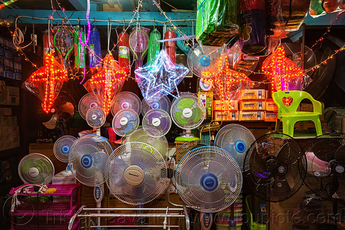 store selling electric fans and lighted christian crosses decorations for easter, christian crosses, electric fans, manado, shop, store