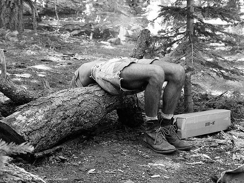 stretching - rainbow gathering - hippie, forest, hippie, man, stretching, tree log