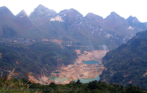 strip mine - vietnam - tình túc tin mine, landscape, open pit mine, open pit surface mine, open-cut mine, opencast mine, strip mine, tin mine, tinh tuc, tình túc