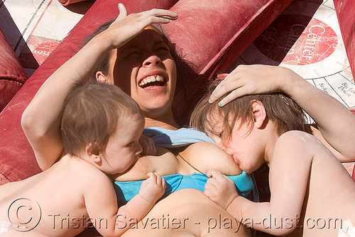 tandem nursing - breastfeeding two babies, babies, children, infants, kids, mother, nursing, suckling, woman breastfeeding