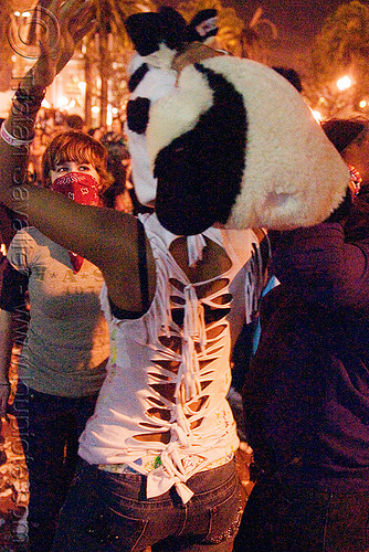 teenage girl at pillow fight, black woman, night, panda hat, teen, teenager, world pillow fight day