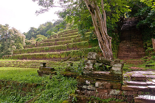 terraces and stair - wat phu champasak (laos), hindu temple, hinduism, khmer temple, ruins, stone stairs, wat phu champasak