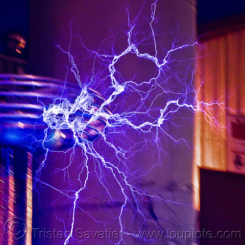 tesla coil electrical discharge, electric arc, electric discharge, electricity, high voltage, lightnings, plasma filaments, tesla coil