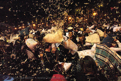 the great san francisco pillow fight 2007, crowd, down feathers, duvet, night, pillows, san francisco pillow fight, world pillow fight day