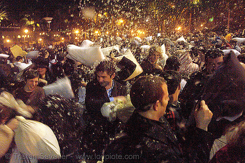 the great san francisco pillow fight 2007, crowd, down feathers, duvet, night, pillows, san francisco pillow fight, world pillow fight day