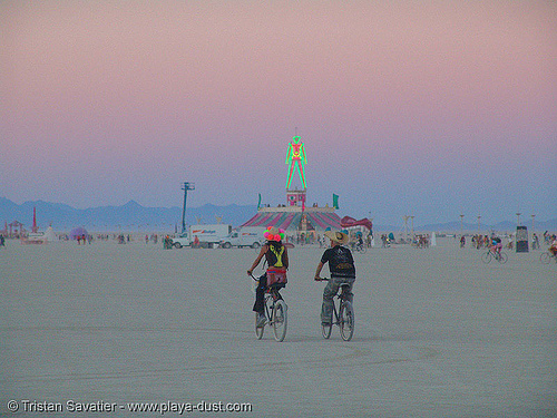 the man at dusk - burning man 2005