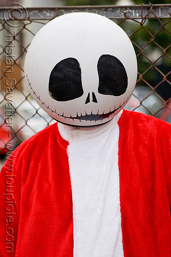 the nightmare before christmas - jack skellington mask - costume, ball, costumes, head, jack skellington, man, mask, santa claus, santacon, santarchy, santas, sphere, the nightmare before christmas