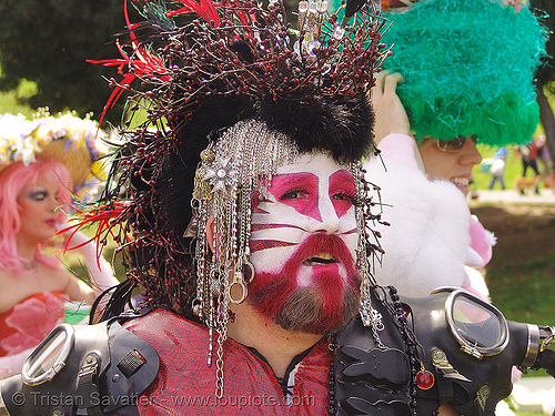 the sisters of perpetual indulgence - easter sunday in dolores park, san francisco, easter, makeup, man, nuns, red, sister tilly cumsagain, white