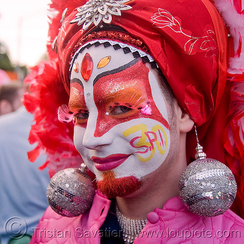 the sisters of perpetual indulgence - nun - easter sunday in san francisco, drag, earrings, easter, makeup, man, nun, red, sister junipa