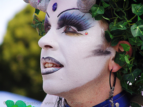 the sisters of perpetual indulgence - sister anja knees - easter sunday in dolores park, san francisco, drag, easter, makeup, man, nuns, sister anja knees, white