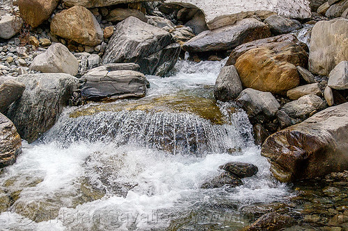 the springs of the yamuna river near yamunotri (india), flowing, rocks, springs, yamuna river, yamunotri