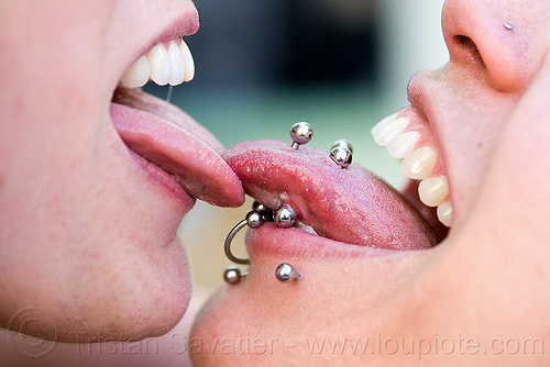 tongue piercing and lip piercing, lip piercing, mouth, sticking out tongue, sticking tongue out, tongue kiss, tongue kissing, tongue piercing, woman