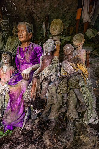 toraja tau-tau effigies of dead people - kete-kesu traditional toraja burial site, effigies, kete kesu burial site, tana toraja, tau-tau, wooden statues