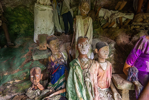 toraja tau-tau effigies of dead people - kete-kesu traditional toraja burial site, effigies, kete kesu burial site, tana toraja, tau-tau, wooden statues