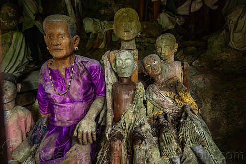 toraja tau-tau effigies of dead people - kete-kesu traditional toraja burial site, effigies, kete kesu burial site, tana toraja, tau-tau, wooden statues