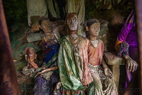 toraja tau-tau effigies of dead people - kete-kesu traditional toraja burial site, effigies, kete kesu burial site, tana toraja, tau-tau, wooden statues