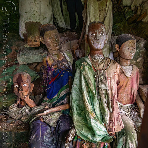 toraja tau-tau effigies of dead people - kete-kesu traditional toraja burial site, effigies, kete kesu burial site, tana toraja, tau-tau, wooden statues