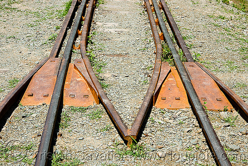 track funnel at viaduct entrance, argentina, guard rails, metric gauge, narrow gauge, noroeste argentino, rail bridge, railroad bridge, railroad tracks, railroad viaduct, railway tracks, rio toro, safety rails, single track, tren a las nubes, viaducto del toro