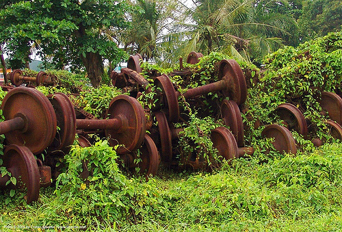 train axles - pelmel - rusty, atlantic railway, costa rica, puerto limon, rusty, train axles, train depot, train wheels, train yard, trespassing