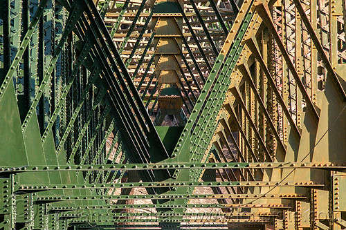 truss bridge structure with rivets, bhagirathi valley, india, jadh ganga bridge, rivets, truss bridge