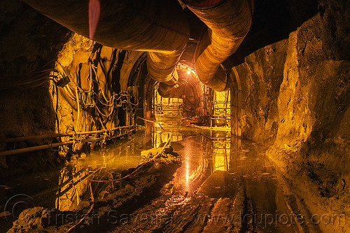 tunnel - lanco hydro power project - teesta river - sikkim (india), adit, air ducts, flooded, hydro-electric, intersection, sikkim, teesta, tista, trespassing, tunnel, urbex, wiring