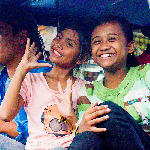 two teenage girls in jogja (indonesia), girls