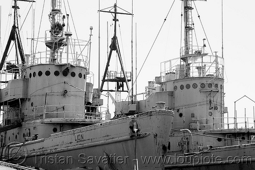 uss moctobi (atf-105) and uss quapaw (atf-110) - us navy ships - fleet ocean tugs - abandoned - richmond kaiser naval shipyard (near san francisco), atf 105, atf 110, boat, decommissioned ship, dock, kaiser shipyard, naval shipyard, ocean tugs, richmond shipyard number 3, rosie the riveter, trespassing, us navy, uss moctobi, uss quapaw