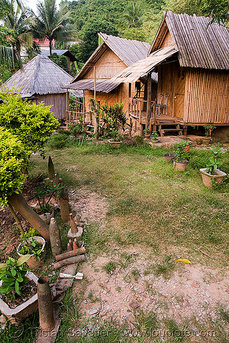 uxo - unexploded ordnance (bombs) near bungalows - laos, military, nong khiaw, unexploded bombs, unexploded ordnance, uxo, vietnam war