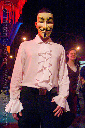 v for vadetta mask - renaissance shirt - halloween (san francisco), costume, flounce, halloween, man, mask, night, shirt, v for vandetta